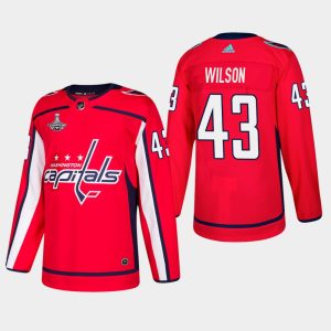 Herren Washington Capitals Eishockey Trikot Tom Wilson #43 2018 Stanley Cup Champions Authentic Player Heim Red